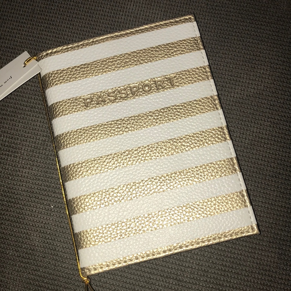 Passport case - gold and white
